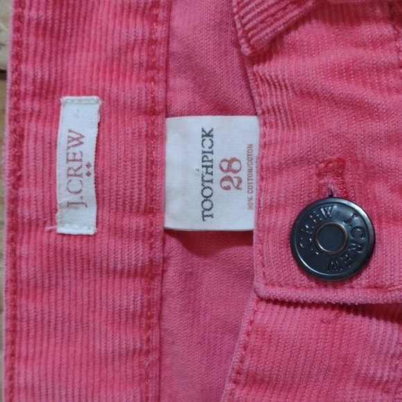 J Crew Bright Pink Toothpick Cords Size 28 - Picture 5 of 10